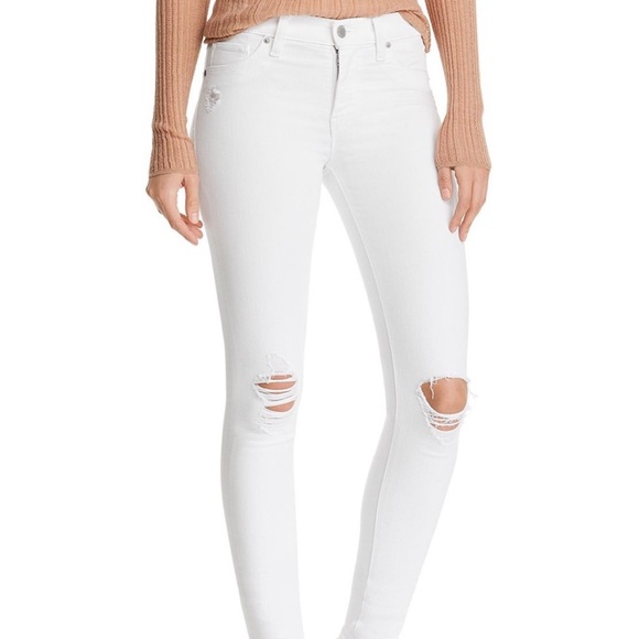 Francesca's Collections Denim - Harper Heritage Mid Rise Skinny White Jeans